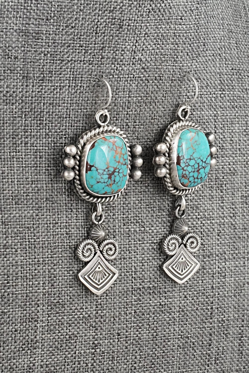 Turquoise & Sterling Silver Earrings - Michael Calladitto