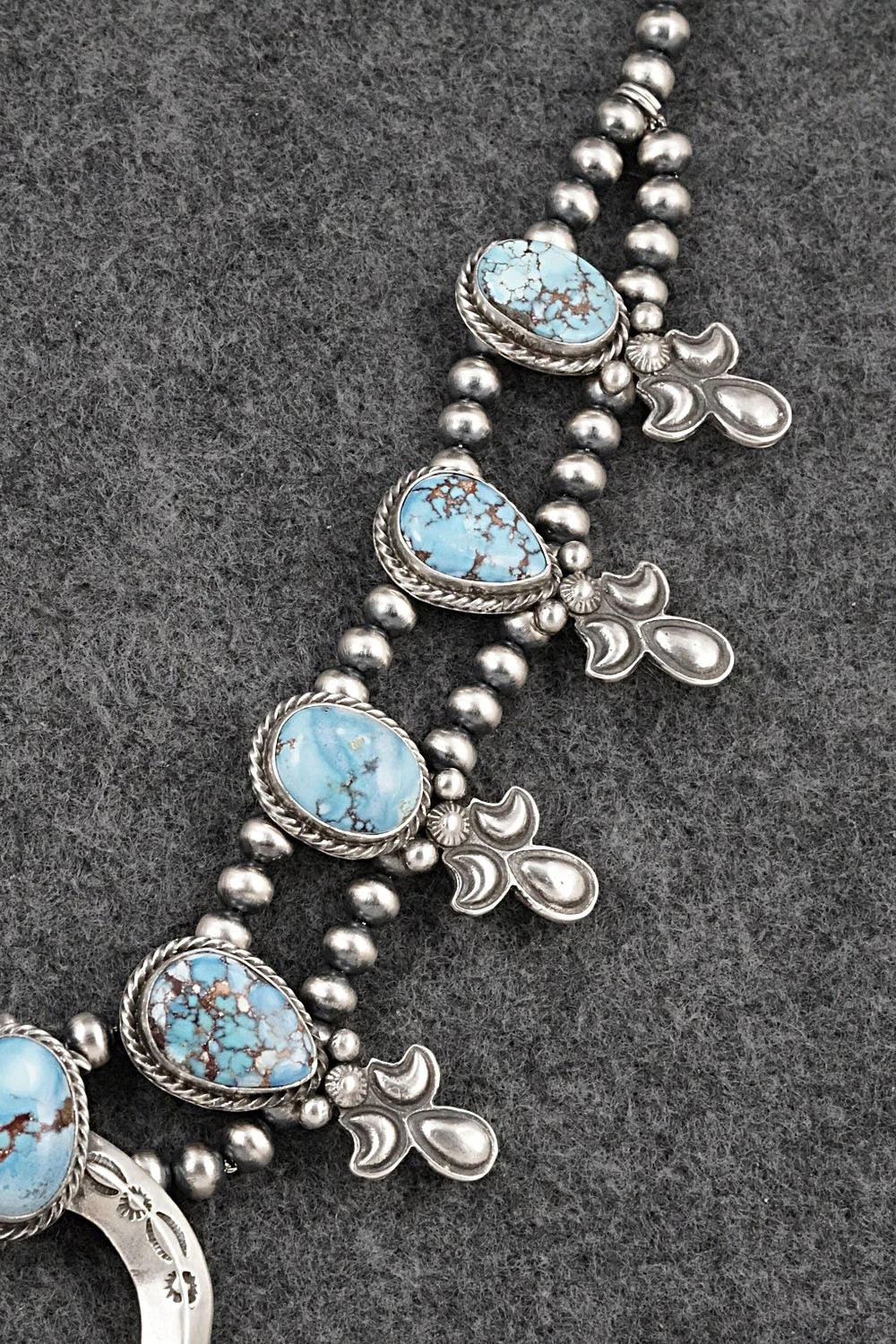 Turquoise & Sterling Silver Squash Blossom Set - Matthew Gordon