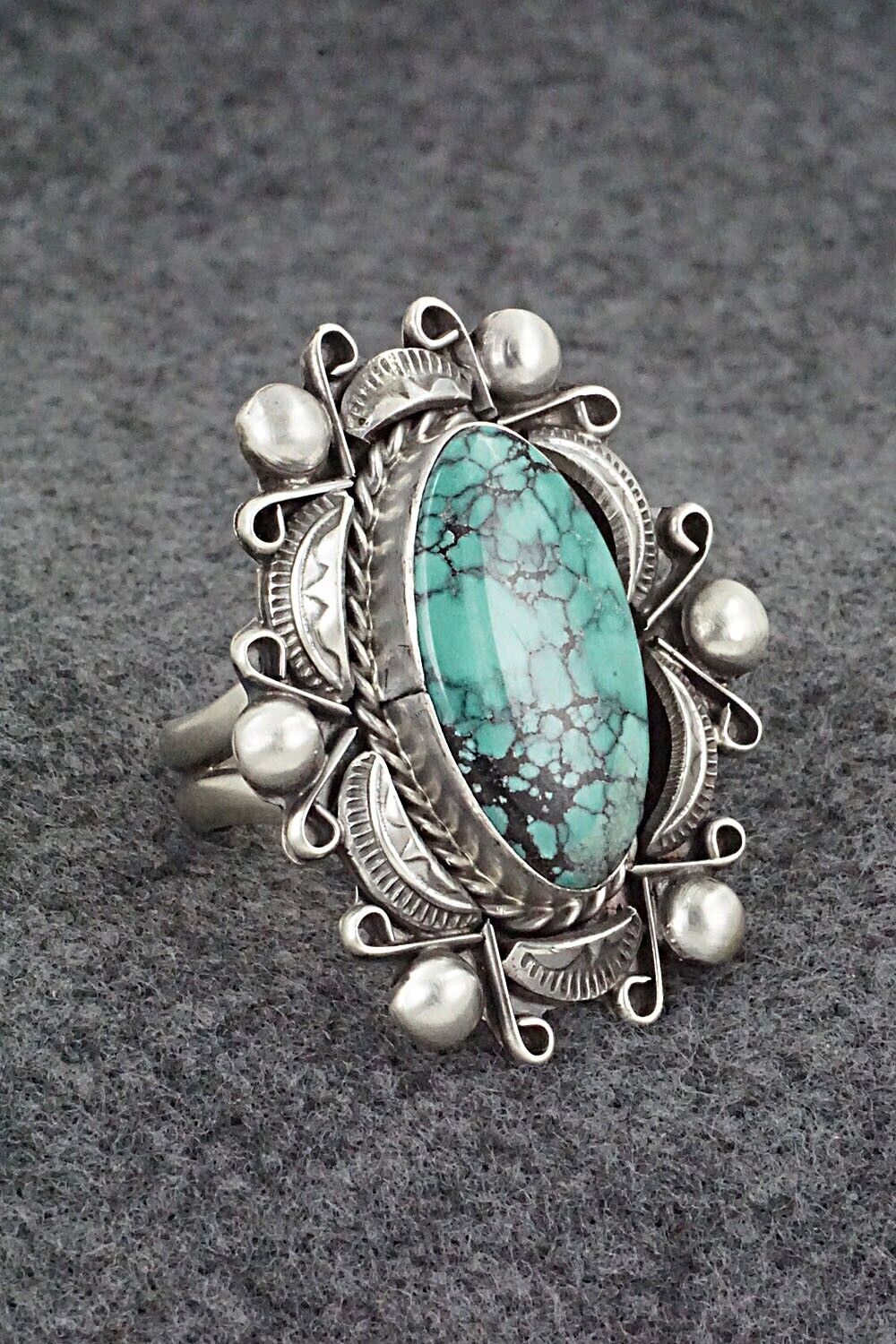 Turquoise & Sterling Silver Ring - Wilson Dawes - Size 11.5