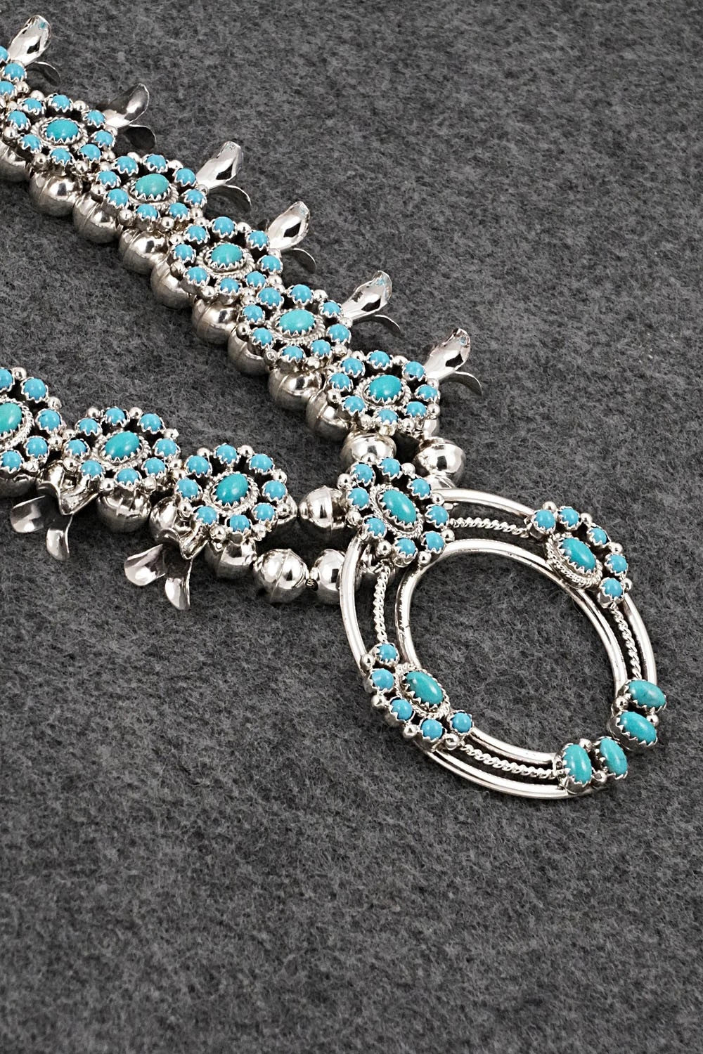 Turquoise & Sterling Silver Squash Blossom Set - Nathaniel Curley