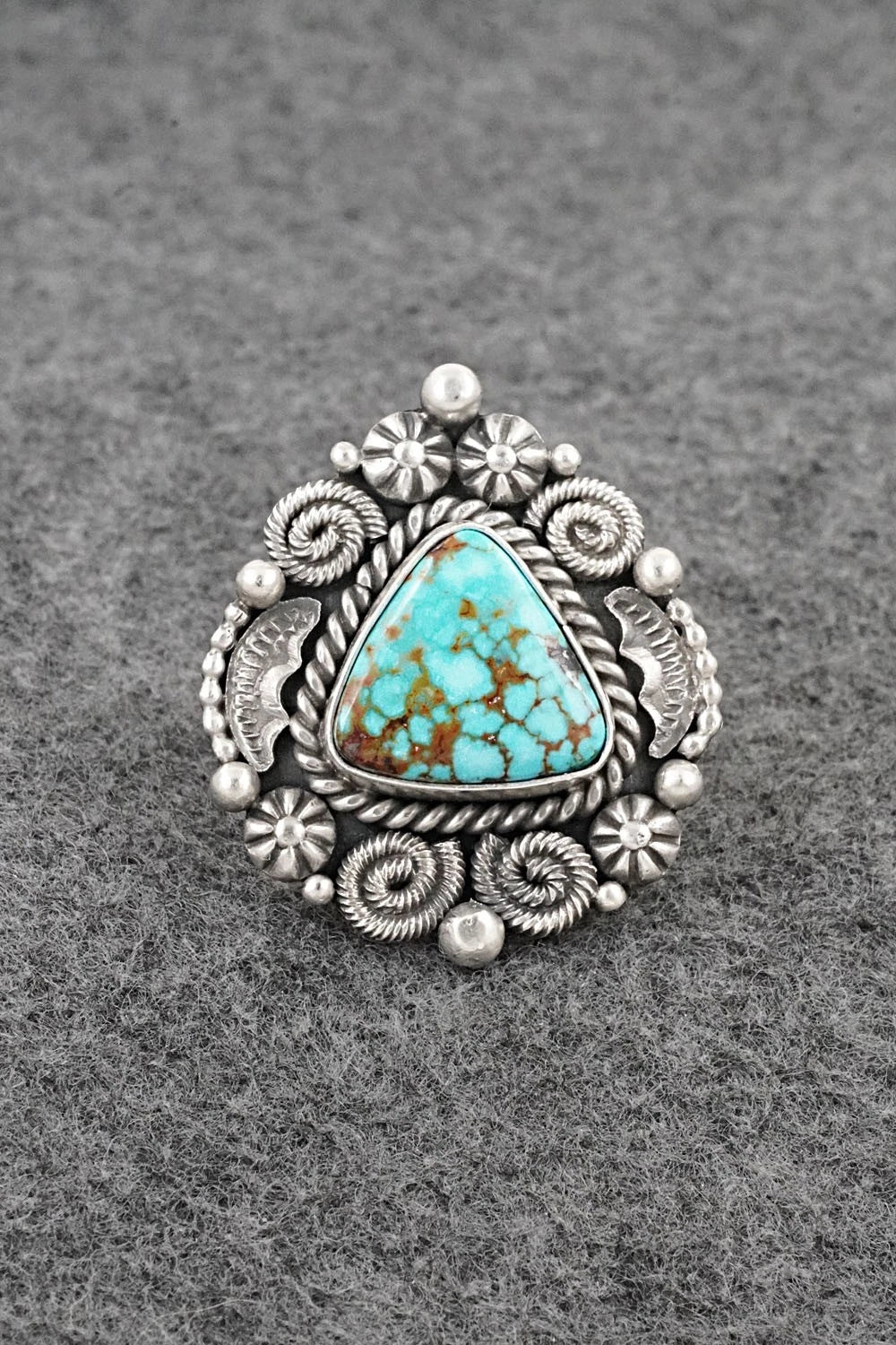 Turquoise & Sterling Silver Ring - Rosita Calladitto - Size 8