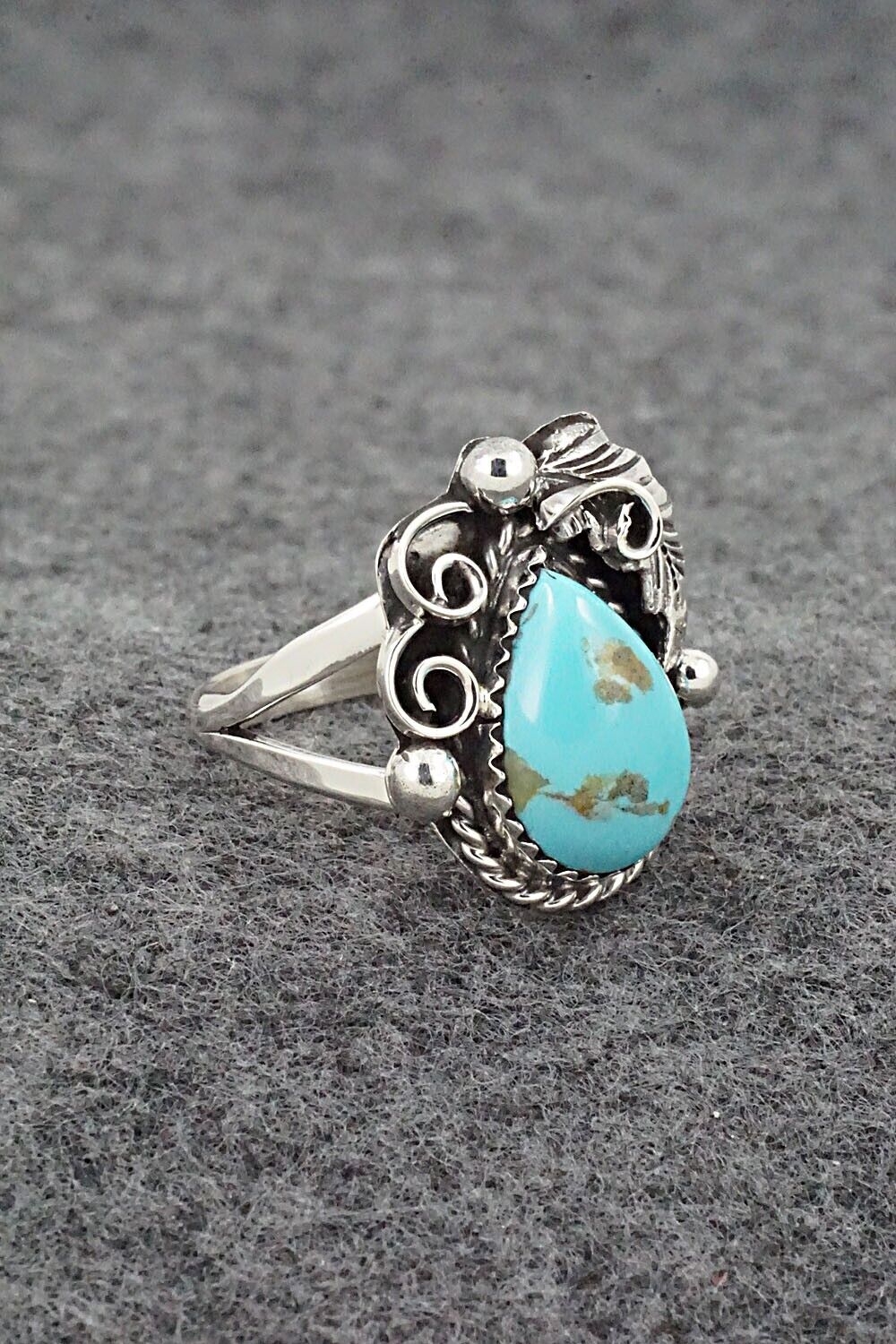 Turquoise & Sterling Silver Ring - Roberta Begay - Size 8