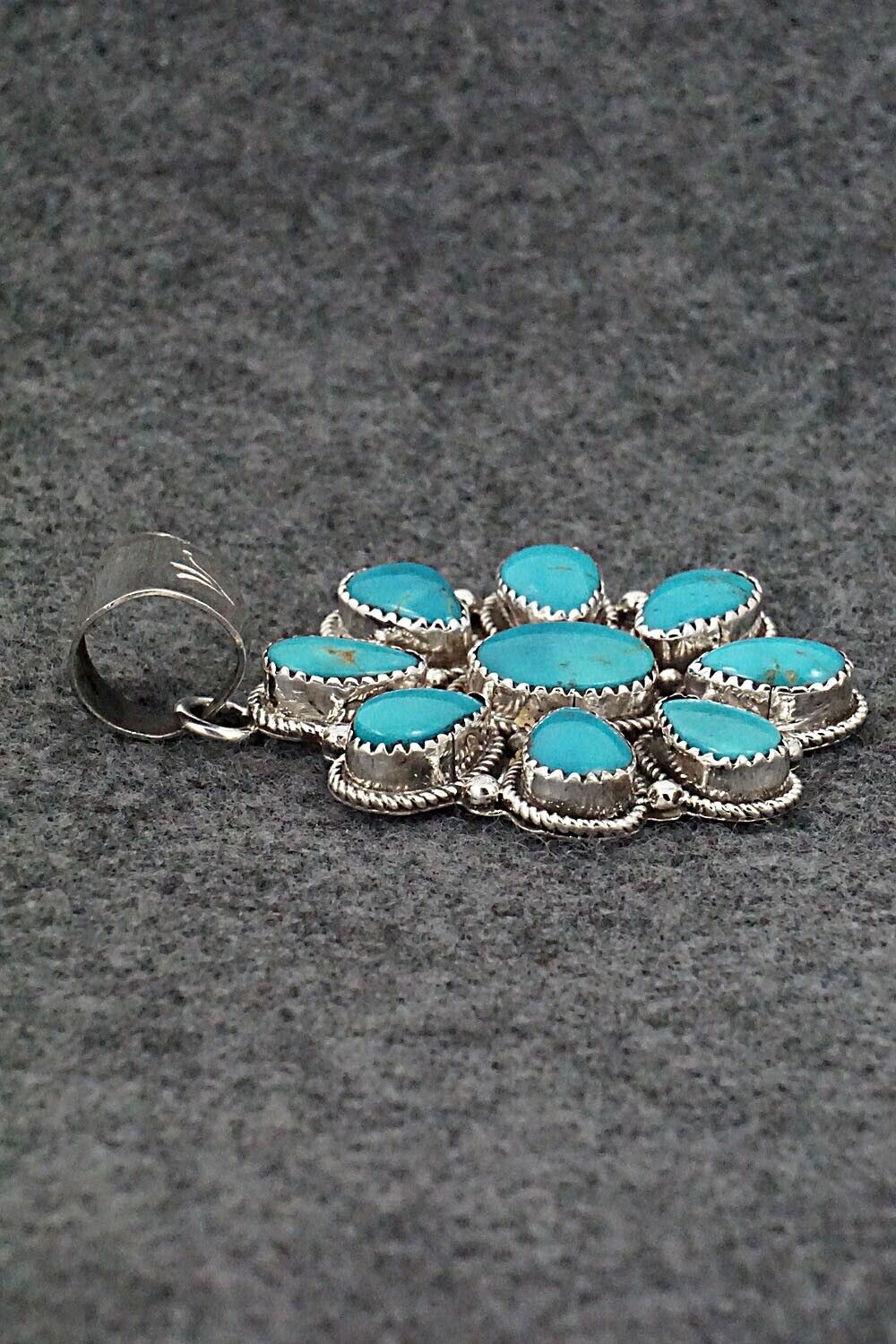Turquoise & Sterling Silver Pendant - Ernest Hawthorne