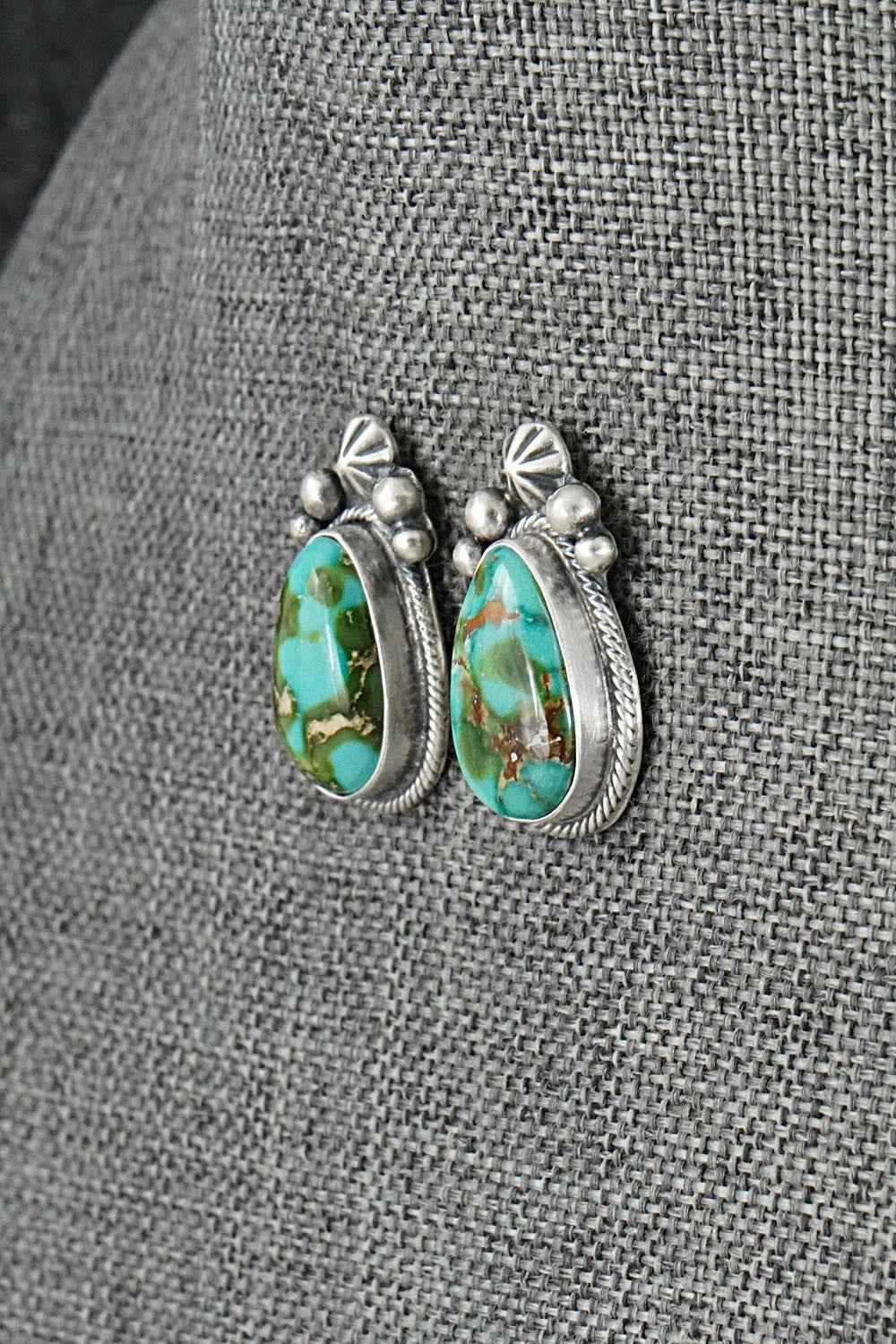 Turquoise & Sterling Silver Squash Blossom Set - Darrin Livingston