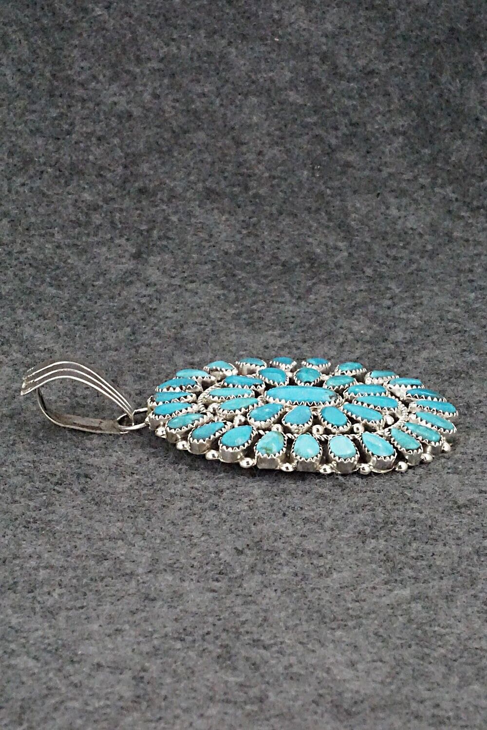 Turquoise & Sterling Silver Pendant - Eunise Wilson