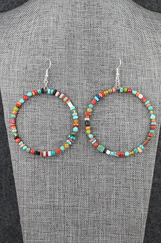Multi-Stone & Sterling Silver Earrings - Helen Tsosie