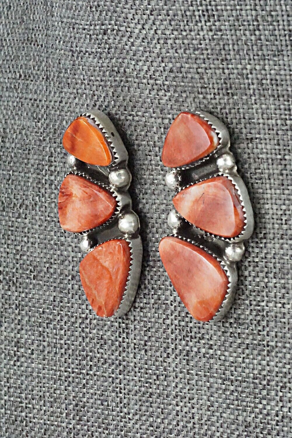 Spiny Oyster & Sterling Silver Earrings - Selina Warner