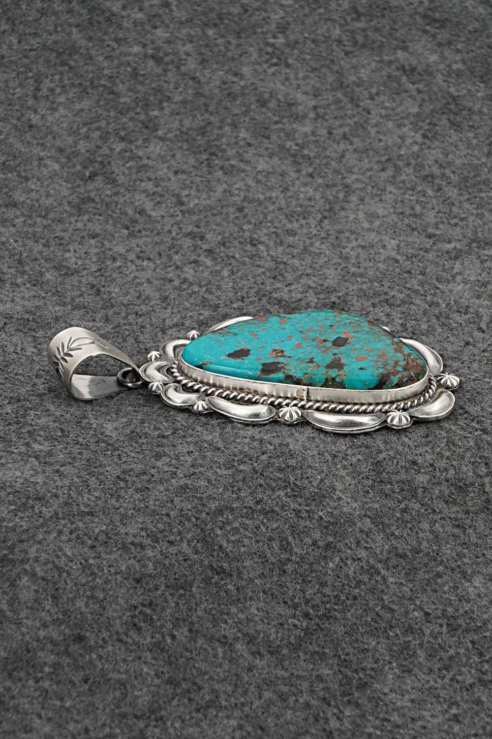 Turquoise & Sterling Silver Pendant - Raymond Delgarito
