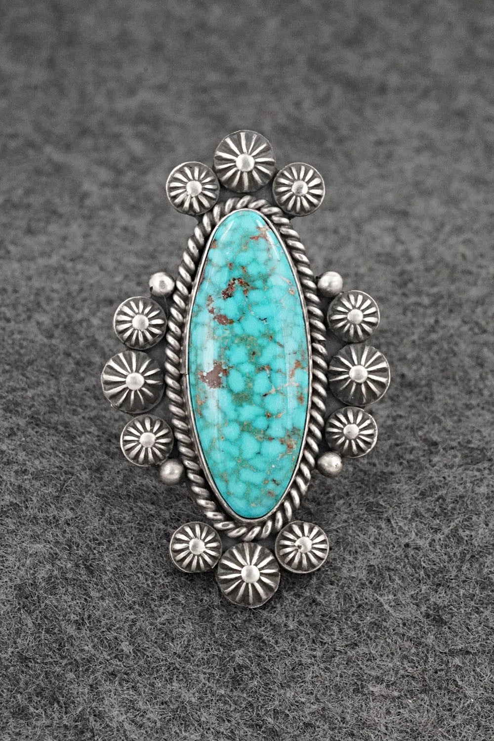 Turquoise & Sterling Silver Ring - Michael Calladitto - Size 8