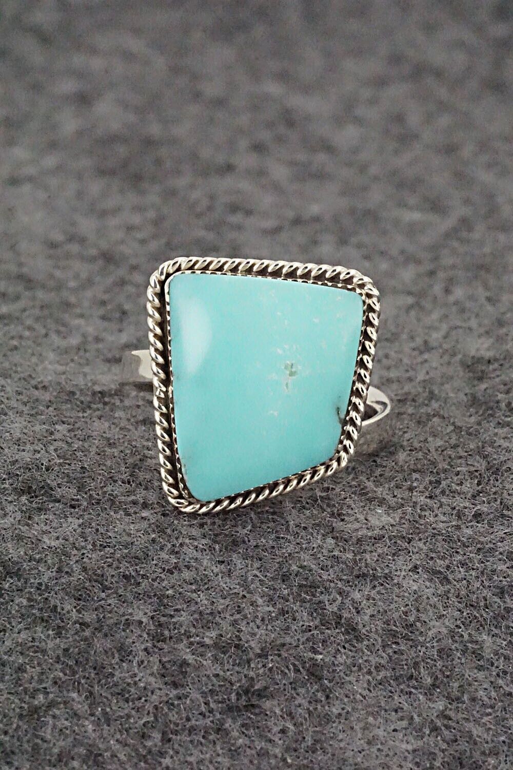 Turquoise & Sterling Silver Ring - Sheena Jack - Size 9 (Adj.)