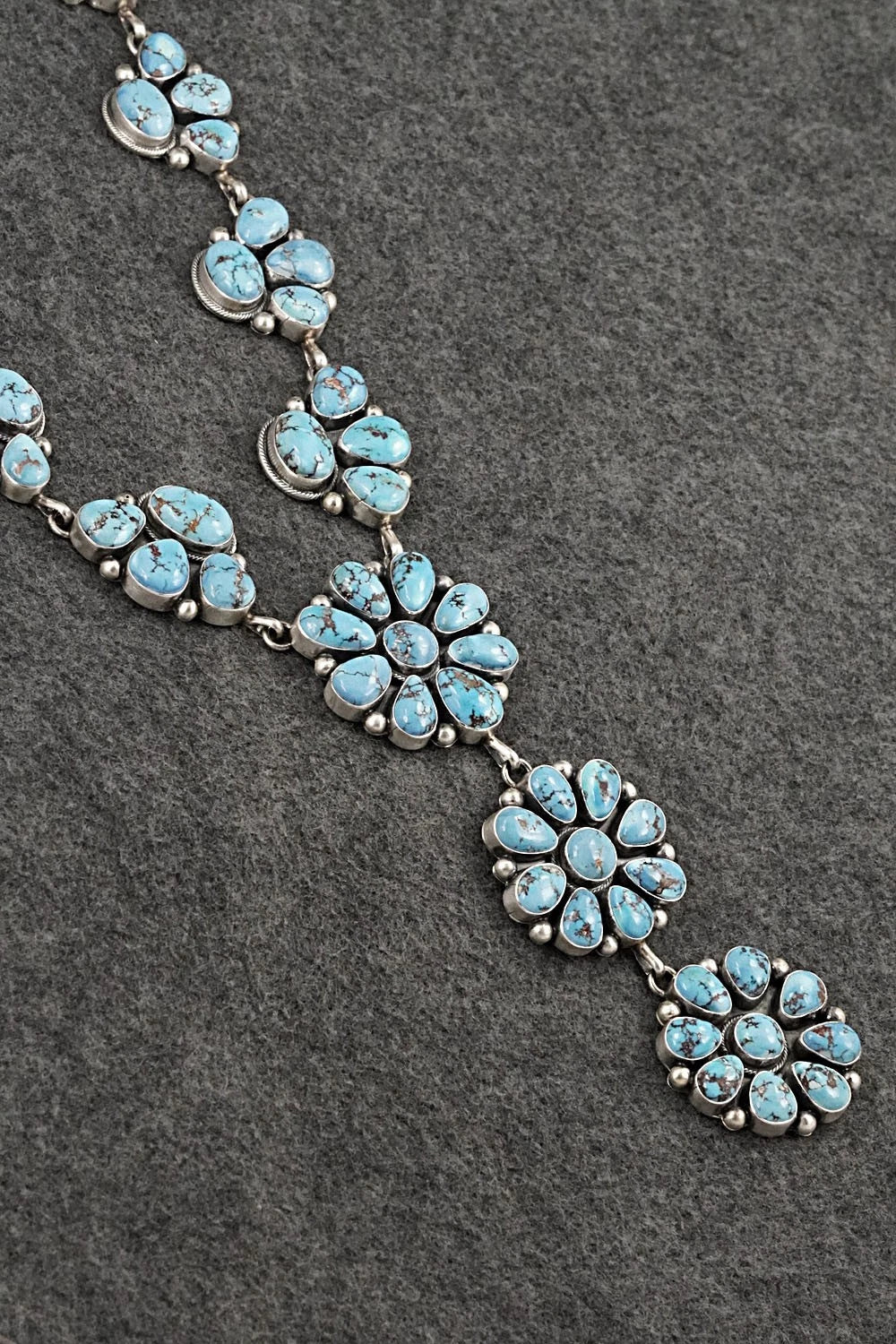 Turquoise & Sterling Silver Necklace and Earrings Set - Paul Livingston