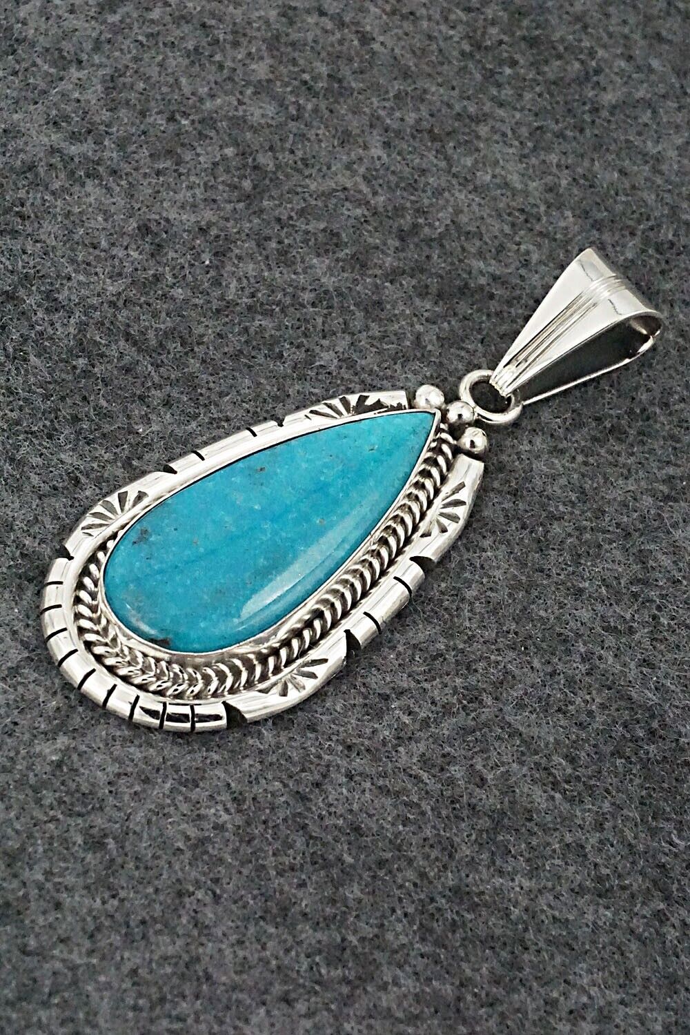 Turquoise & Sterling Silver Pendant - Samuel Yellowhair