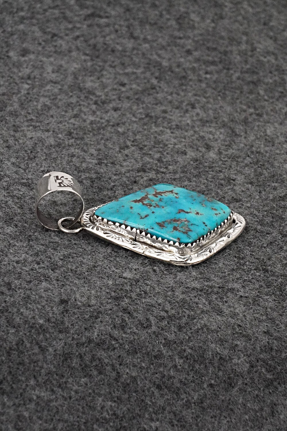 Turquoise & Sterling Silver Pendant - Ernest Hawthorne