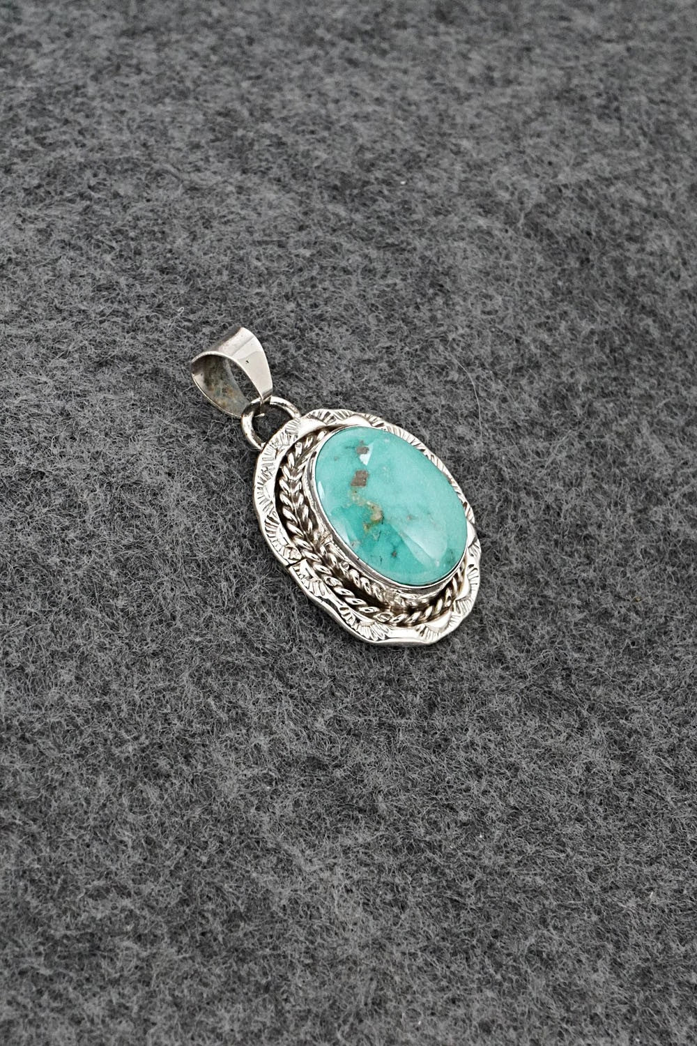 Turquoise and Sterling Silver Pendant - Gene Martinez