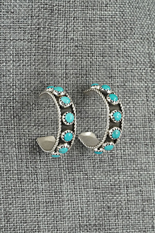 Turquoise & Sterling Silver Earrings - Falencia Yazzie