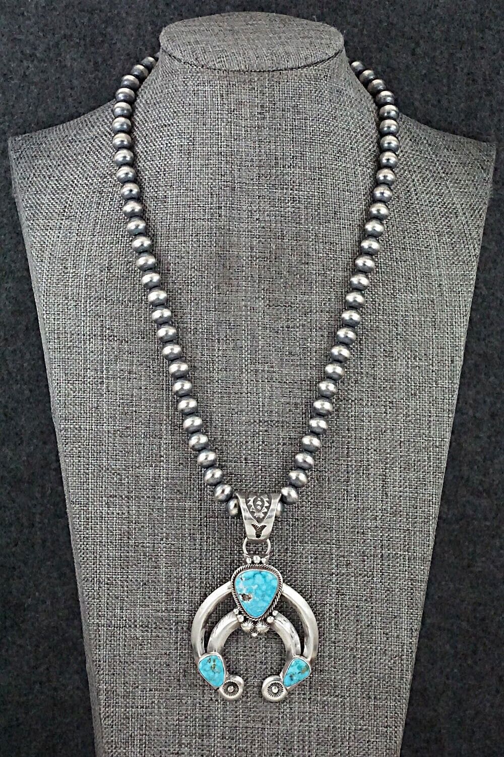 Turquoise & Sterling Silver Necklace - Tom Lewis