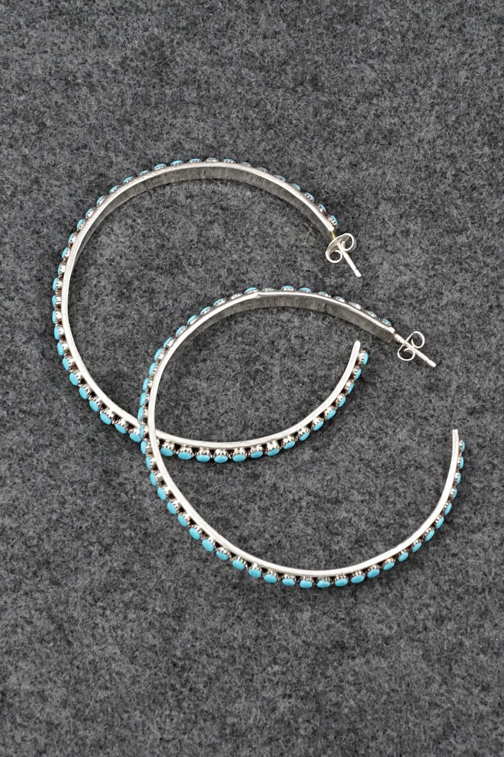 Turquoise & Sterling Silver Earrings - Lois Tzuni