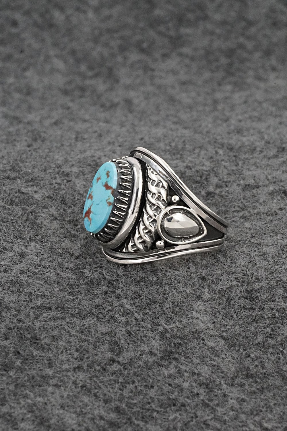 Turquoise & Sterling Silver Ring - Derrick Gordon - Size 8