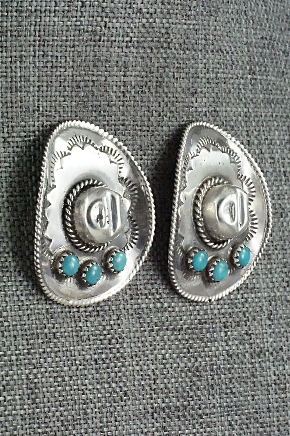 Turquoise & Sterling Silver Earrings - Bobby Platero