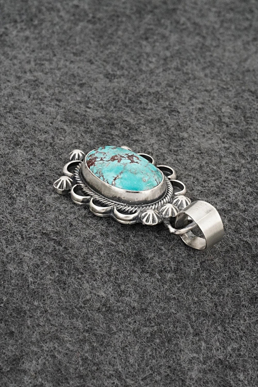Turquoise & Sterling Silver Pendant - Bobby Johnson