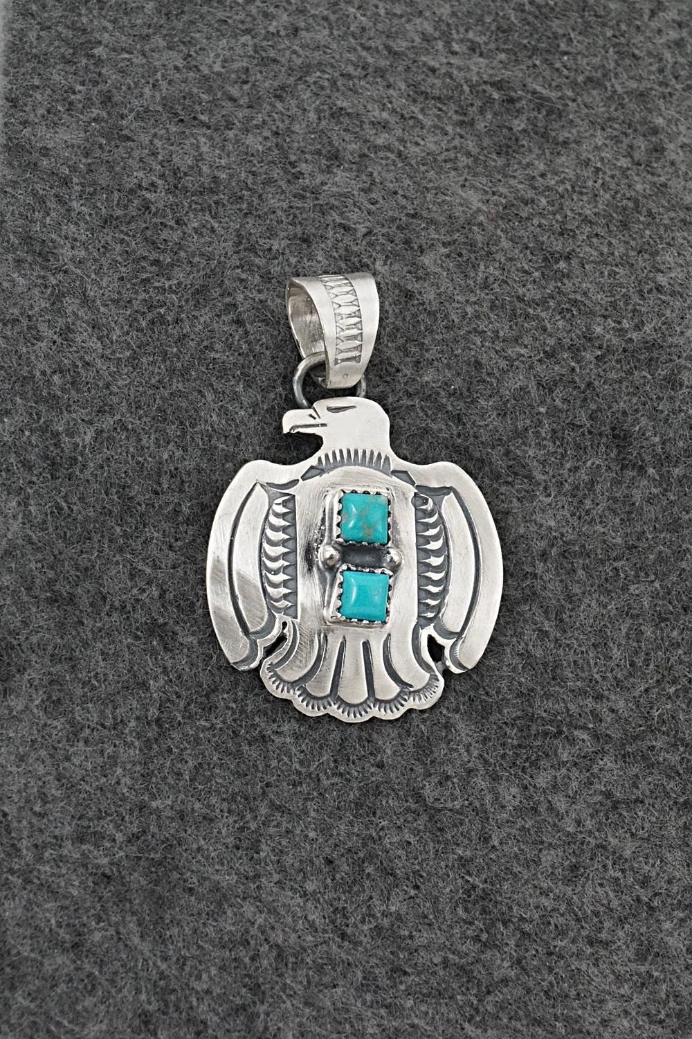 Turquoise & Sterling Silver Pendant - Robinson Martinez
