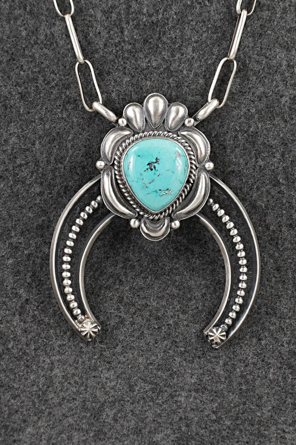Turquoise & Sterling Silver Necklace - Raymond Delgarito