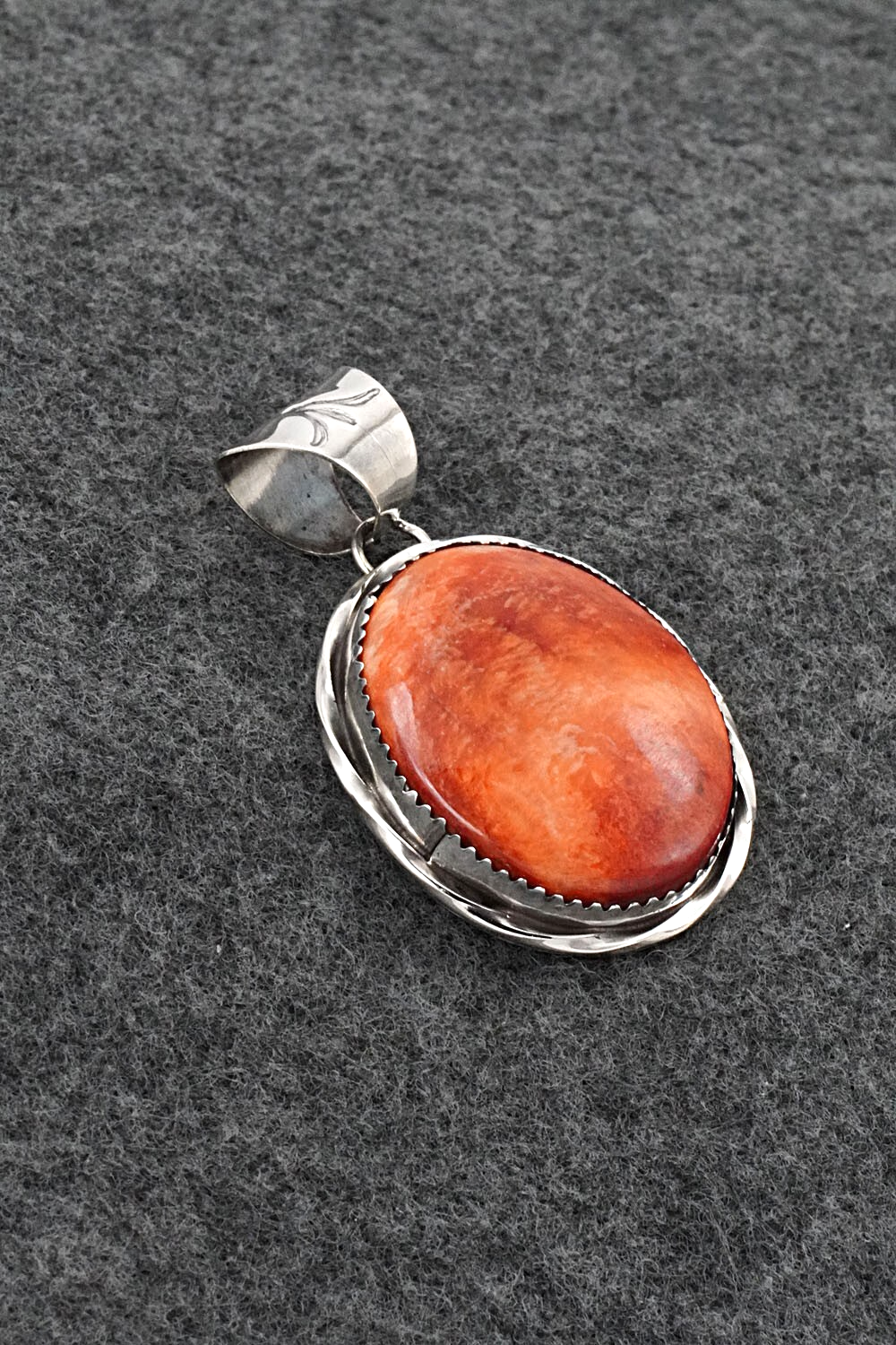 Spiny Oyster & Sterling Silver Pendant - Ernest Hawthorne