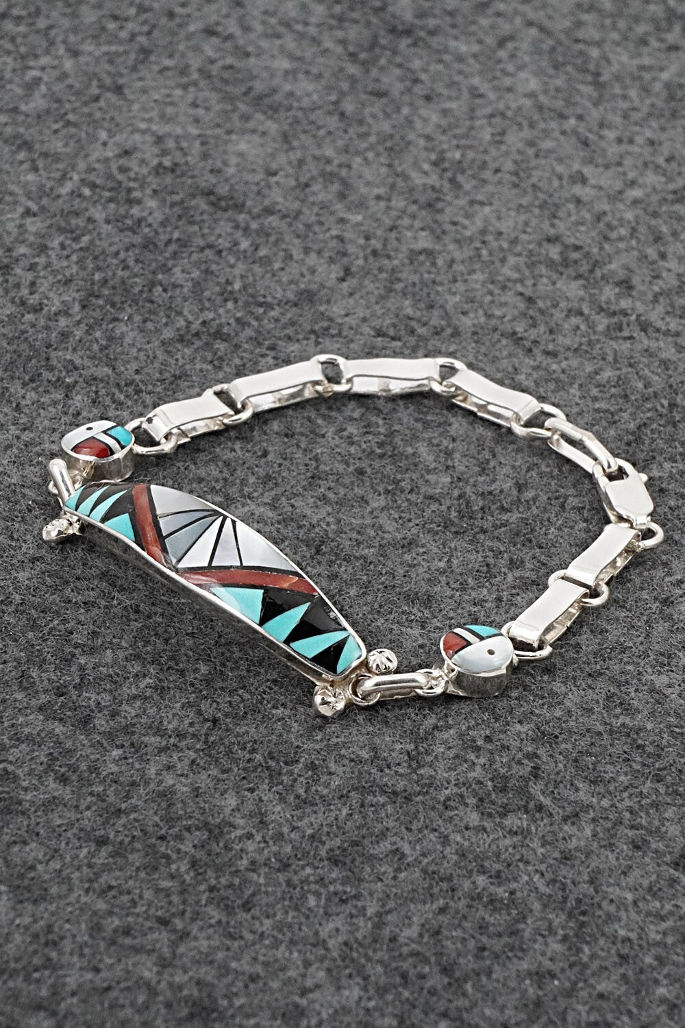 Multi-Stone & Sterling Silver Link Bracelet - Ola Eriacho