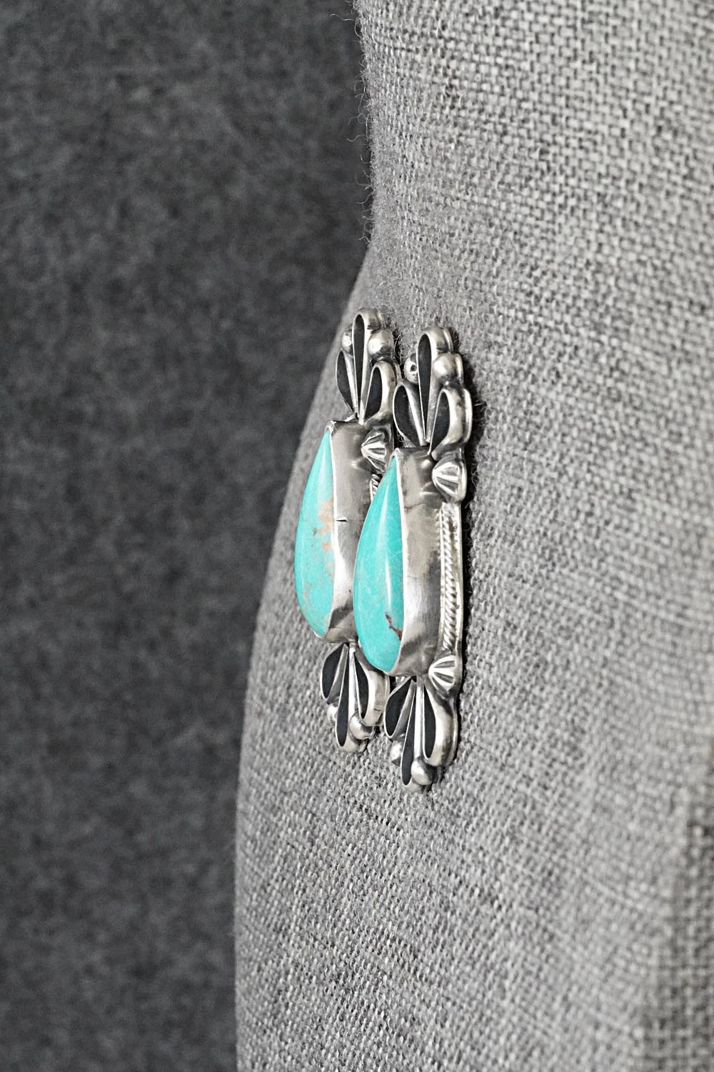 Turquoise & Sterling Silver Earrings - Bobby Johnson