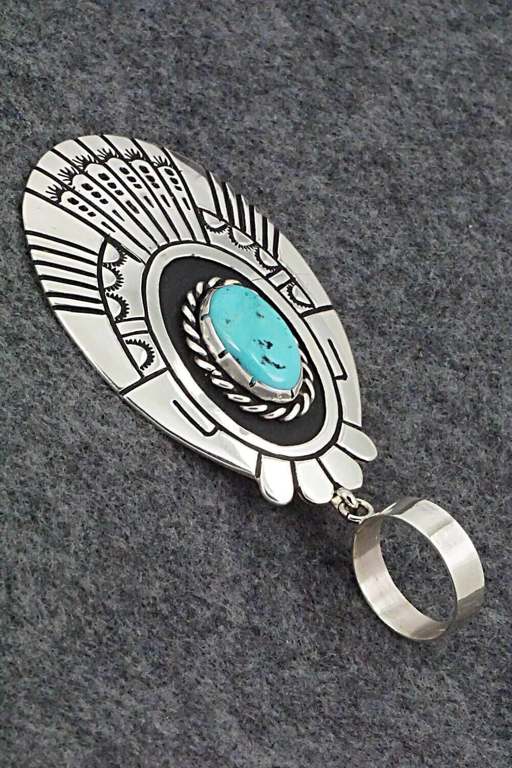Turquoise & Sterling Silver Pendant - Rosita Singer
