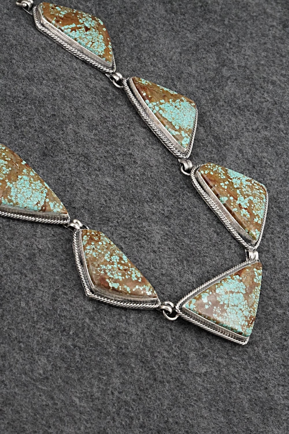Turquoise & Sterling Silver Necklace and Earrings Set - Darrin Livingston