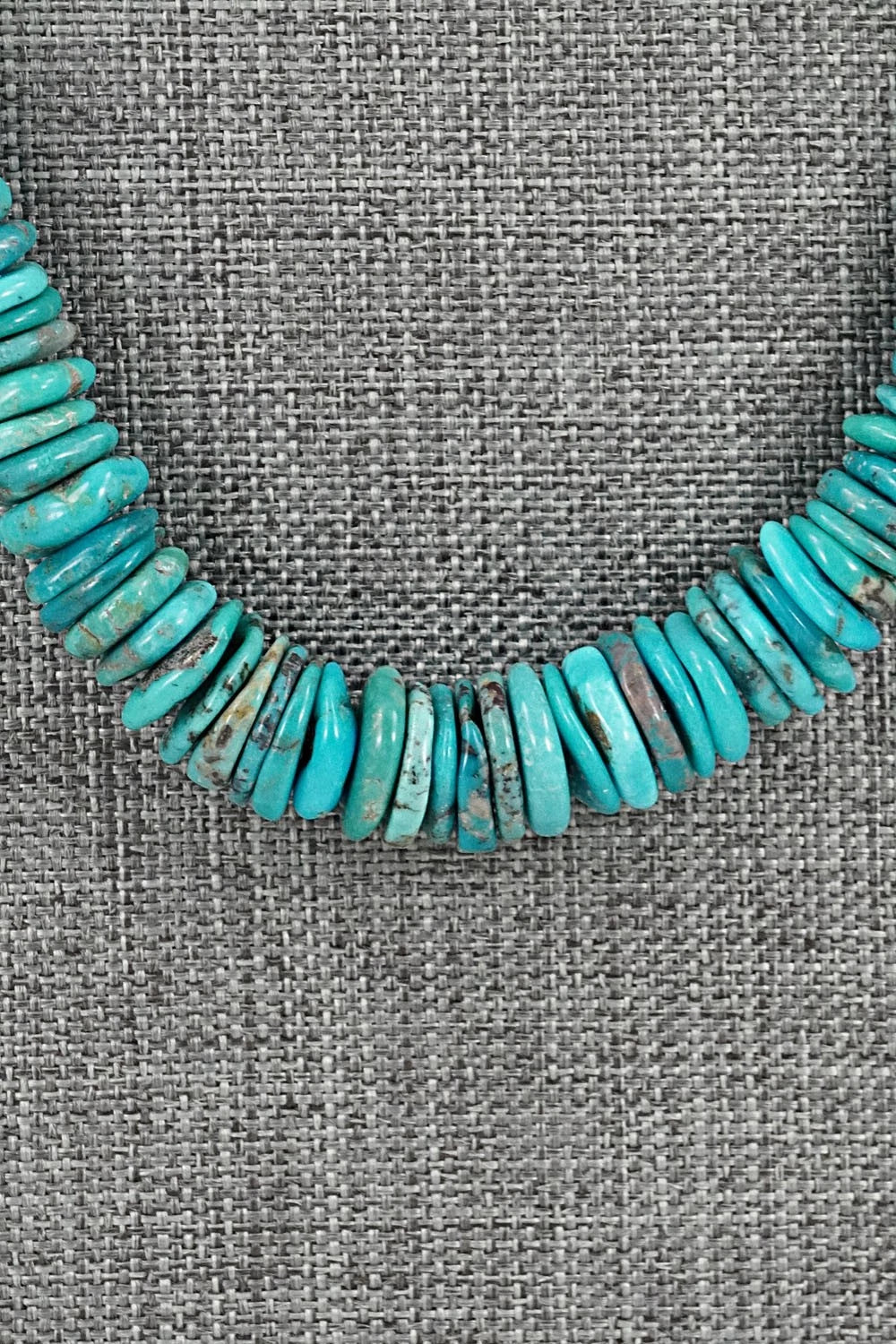 Turquoise & Sterling Silver Necklace 22" - Doreen Jake