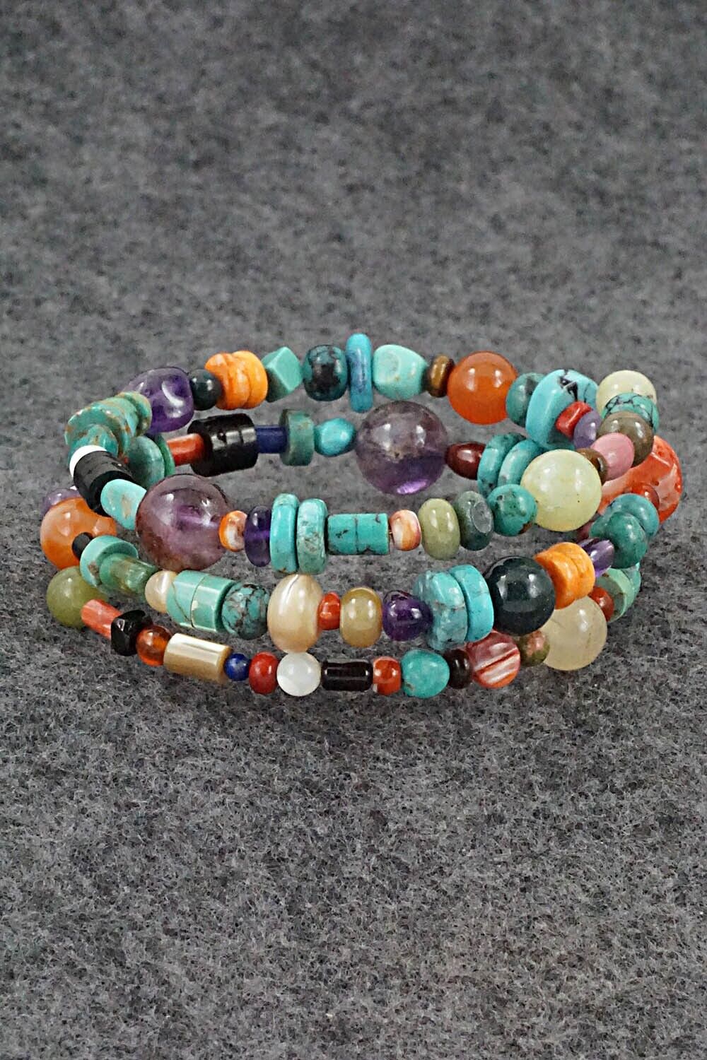 Multi-Stone Beaded Wrap Bracelet - Helen Tsosie