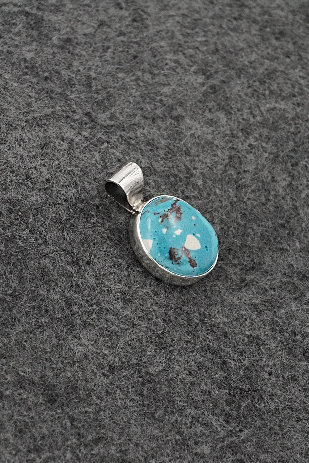 Turquoise & Sterling Silver Pendant - Eugene Gruber