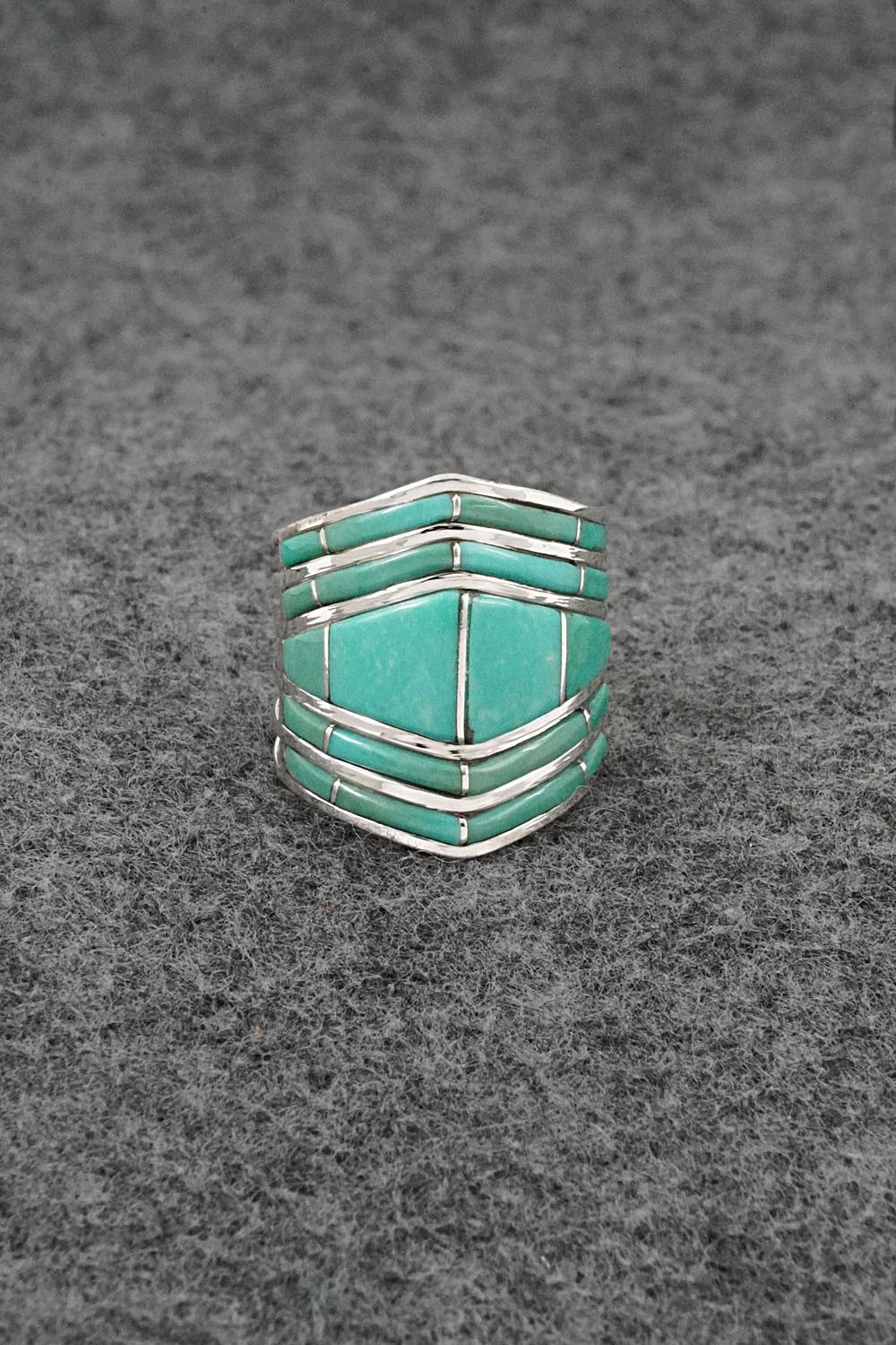 Turquoise & Sterling Silver Ring - Andrew Enrico - Size 7