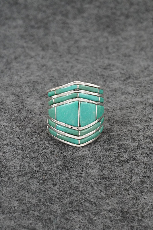 Turquoise & Sterling Silver Ring - Andrew Enrico - Size 7
