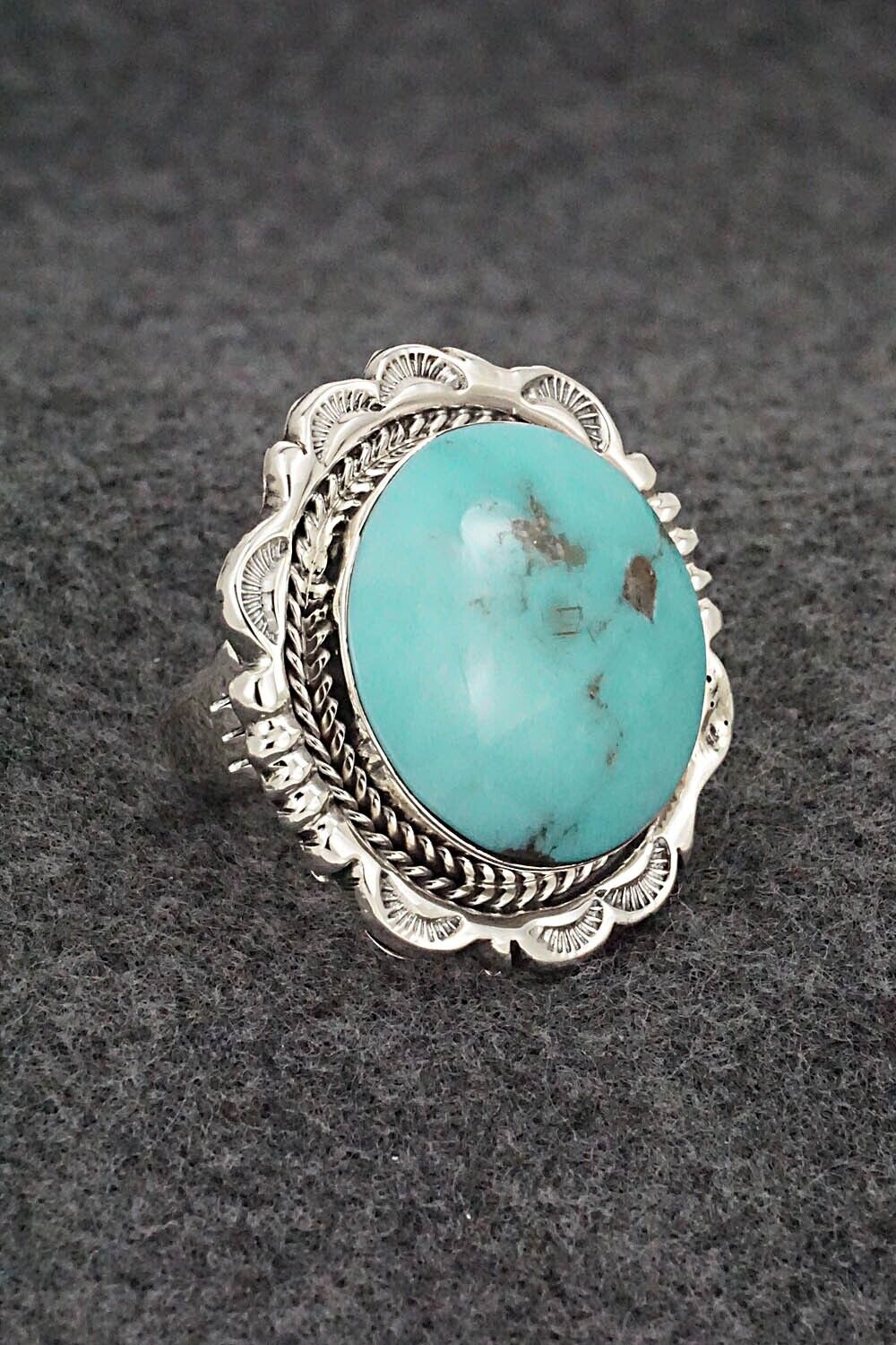 Turquoise & Sterling Silver Ring - Emerson Delgarito - Size 7.5