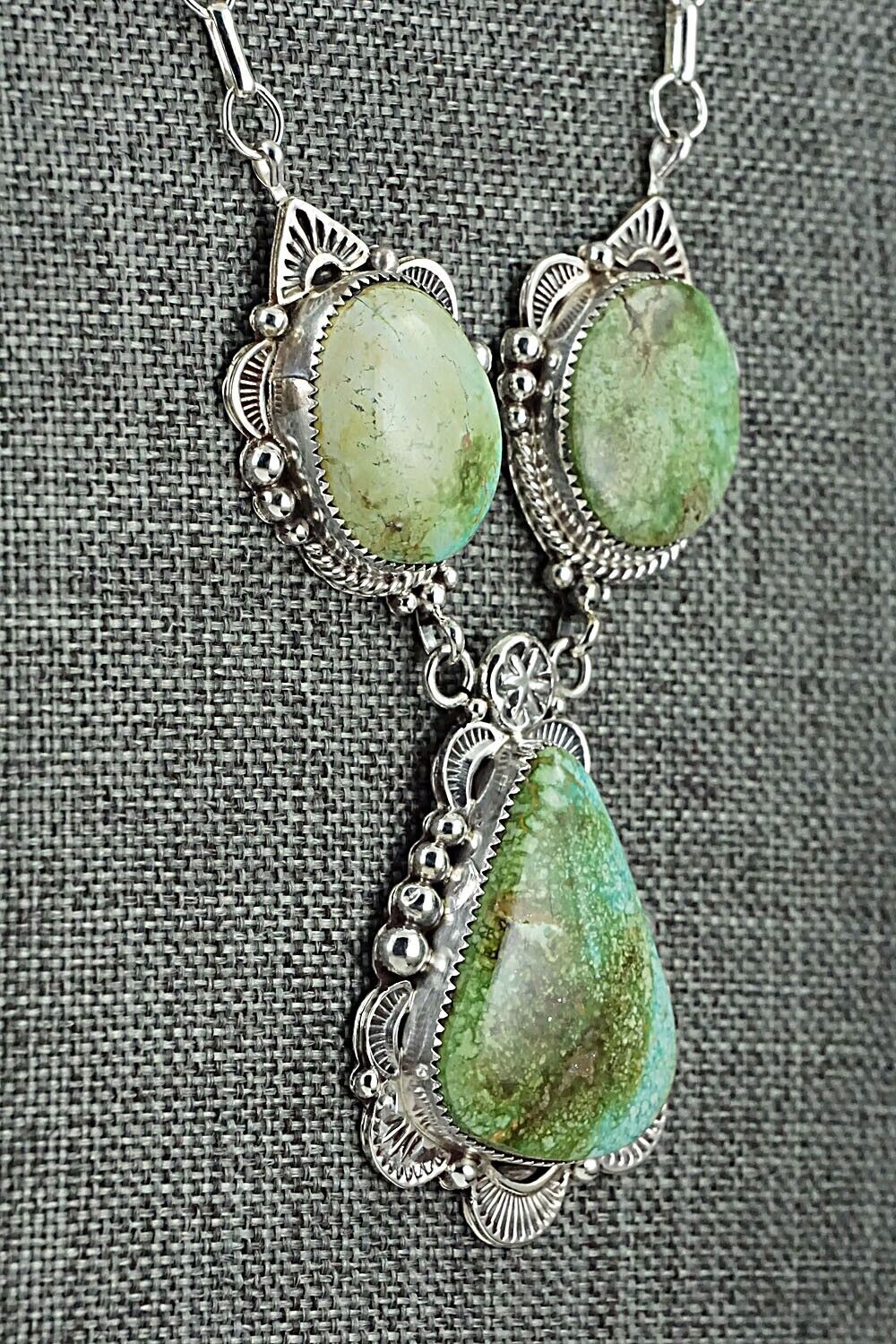 Turquoise and Sterling Silver Necklace - Anthony Brown