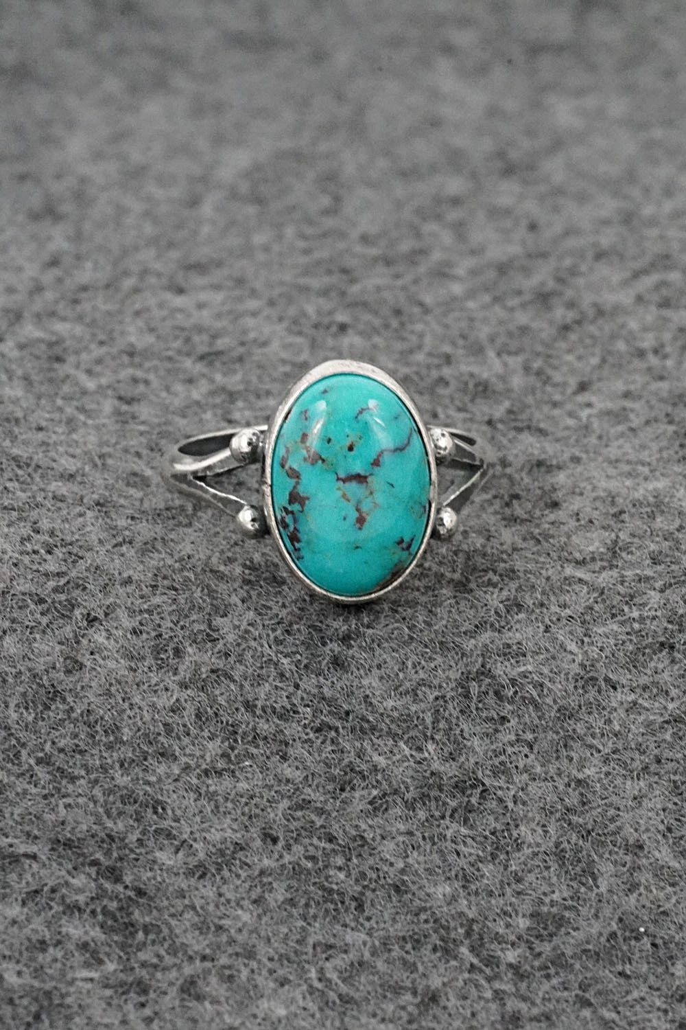 Turquoise and Sterling Silver Ring - Jerryson Henio - Size 8.5