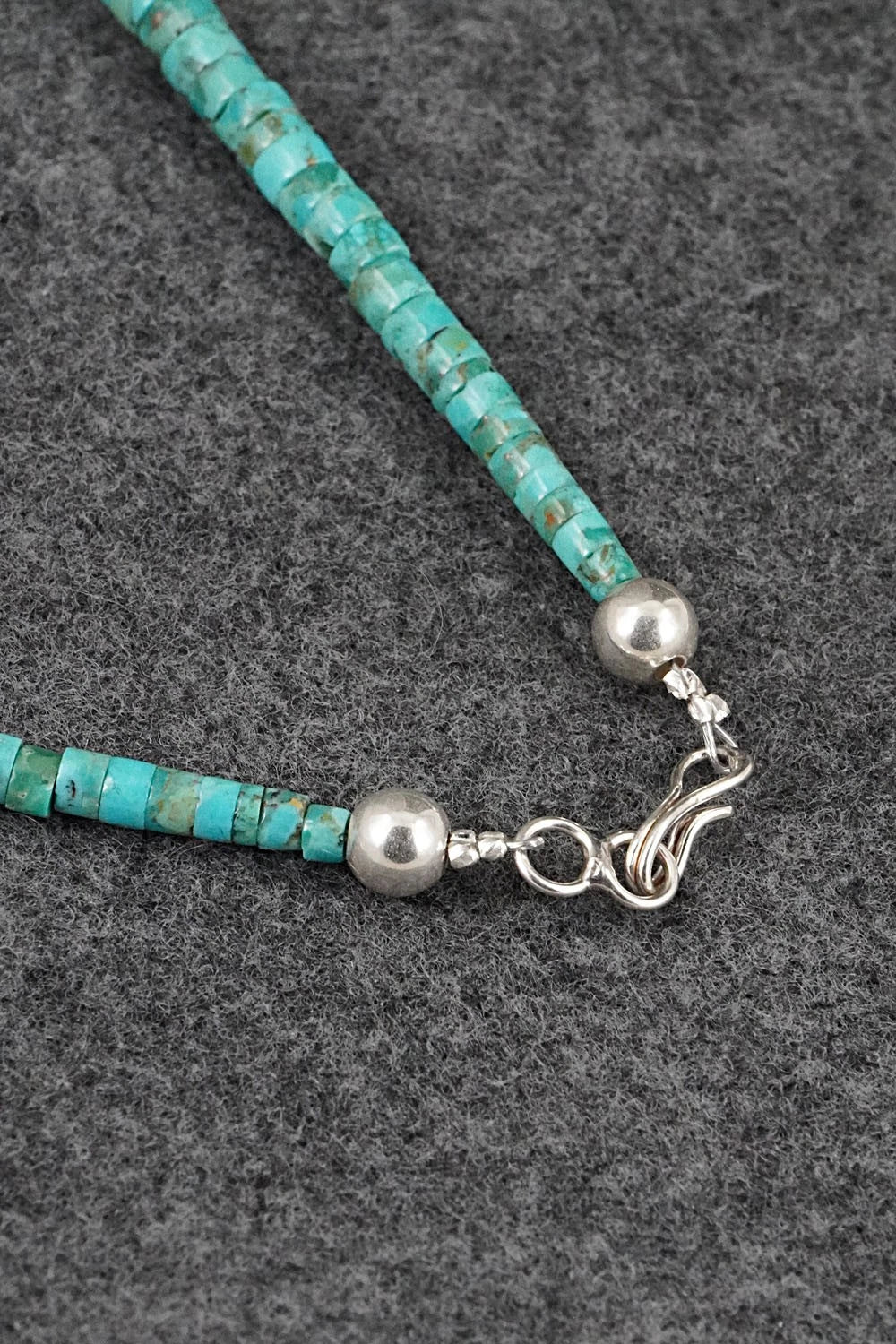 Turquoise & Sterling Silver Necklace 18" - Doreen Jake