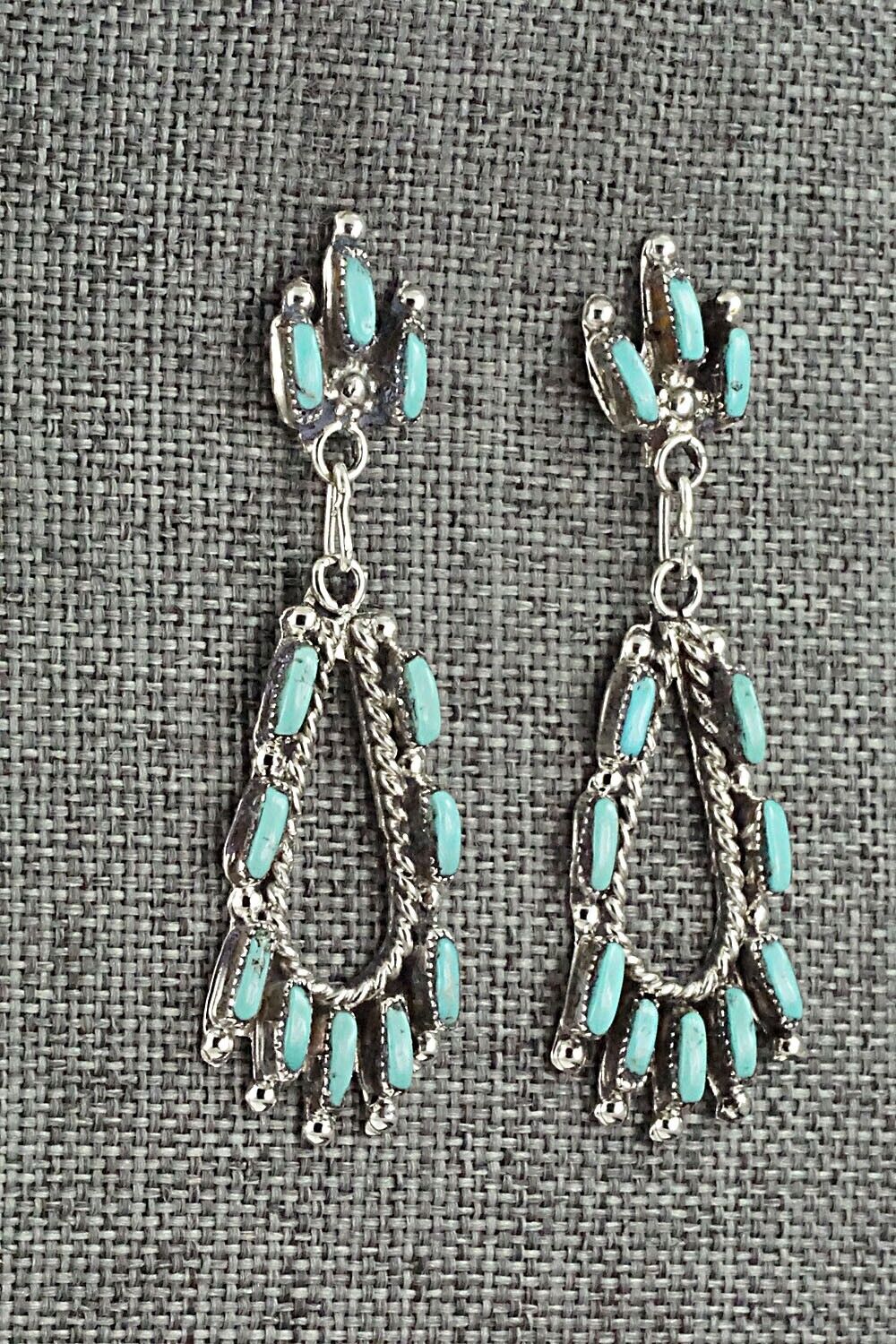 Turquoise & Sterling Silver Earrings - Veronica Yawakia