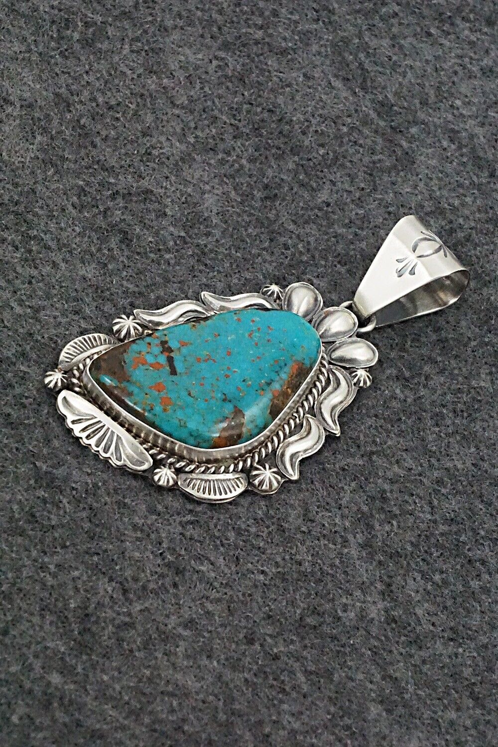 Turquoise & Sterling Silver Pendant - Raymond Delgarito