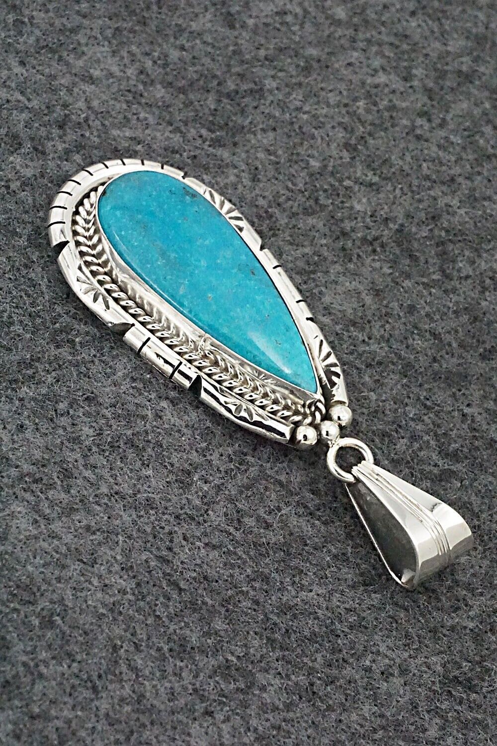 Turquoise & Sterling Silver Pendant - Samuel Yellowhair