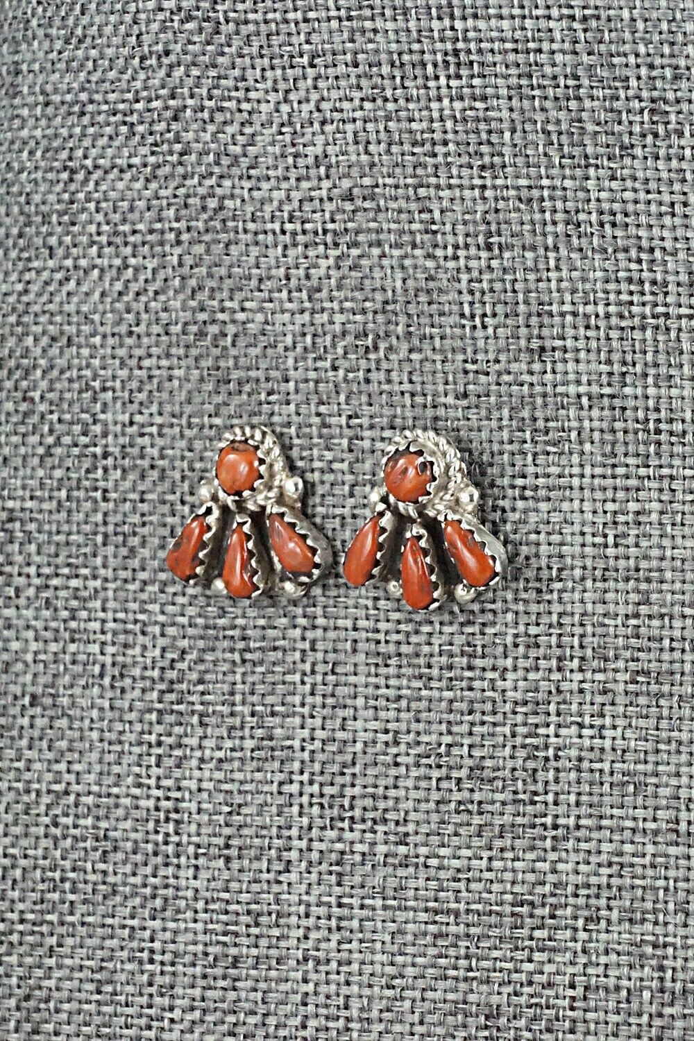 Coral & Sterling Silver Earrings - George Gasper