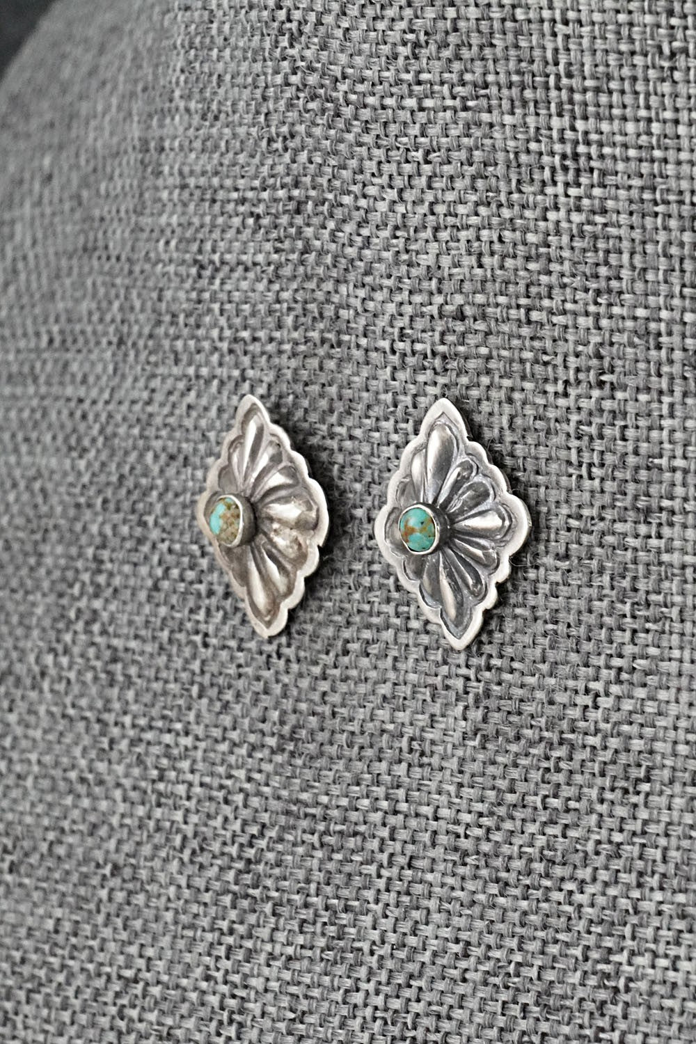 Turquoise & Sterling Silver Earrings - Terry Charlie