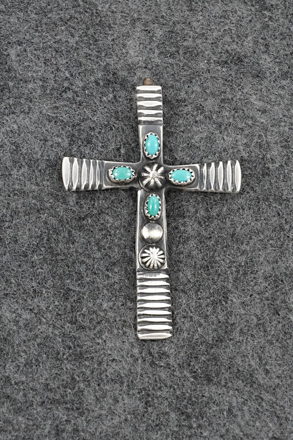 Turquoise & Sterling Silver Pendant - Martha Cayatineto