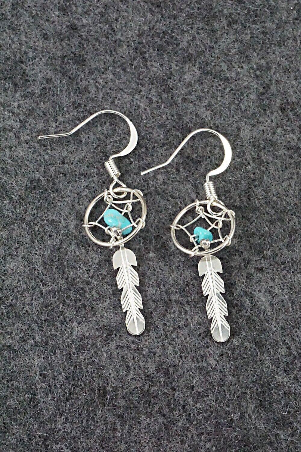 Turquoise & Sterling Silver Earrings - Helena Yazzie