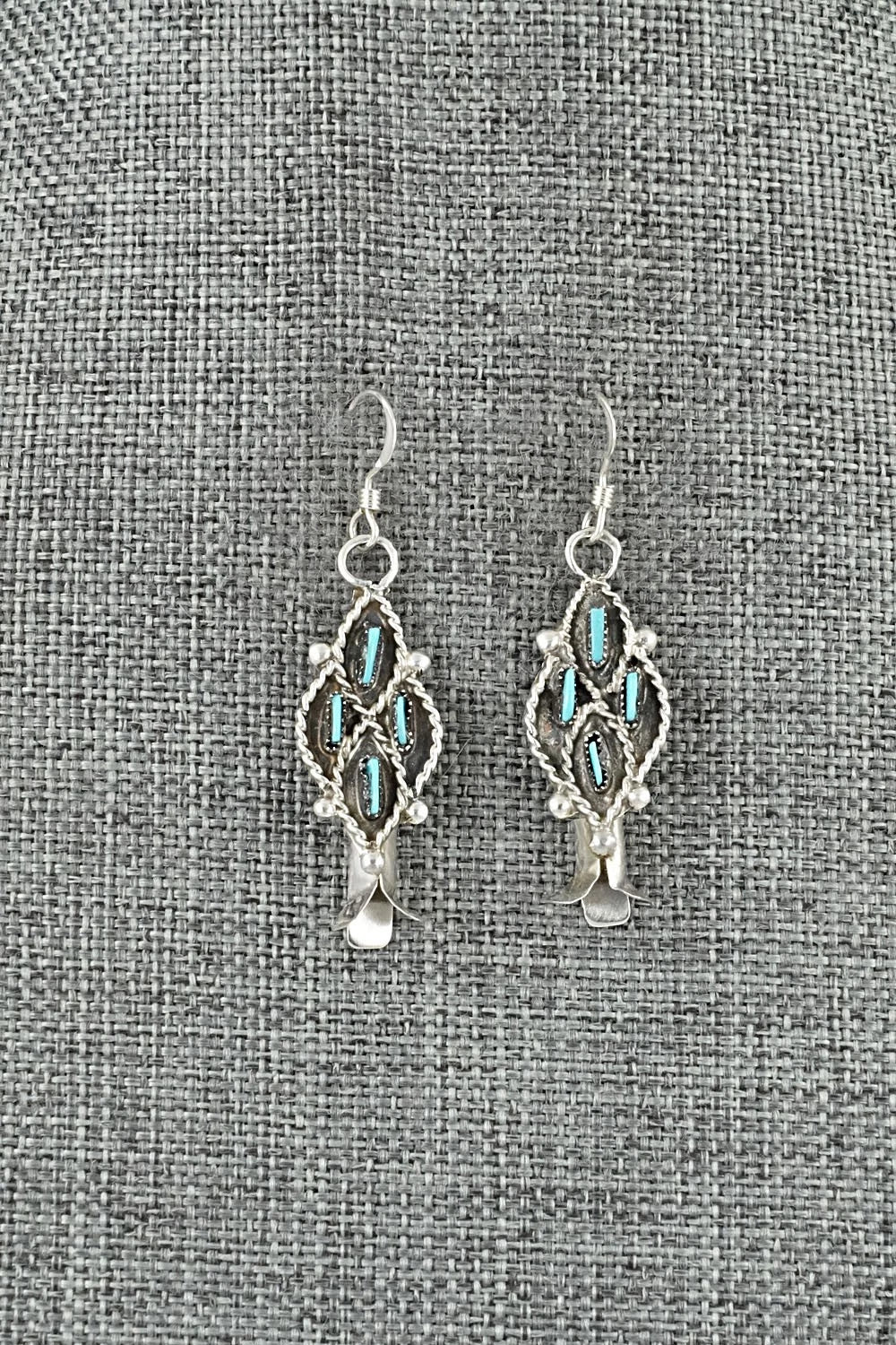 Turquoise & Sterling Silver Squash Blossom Set - Lorna Mahkee