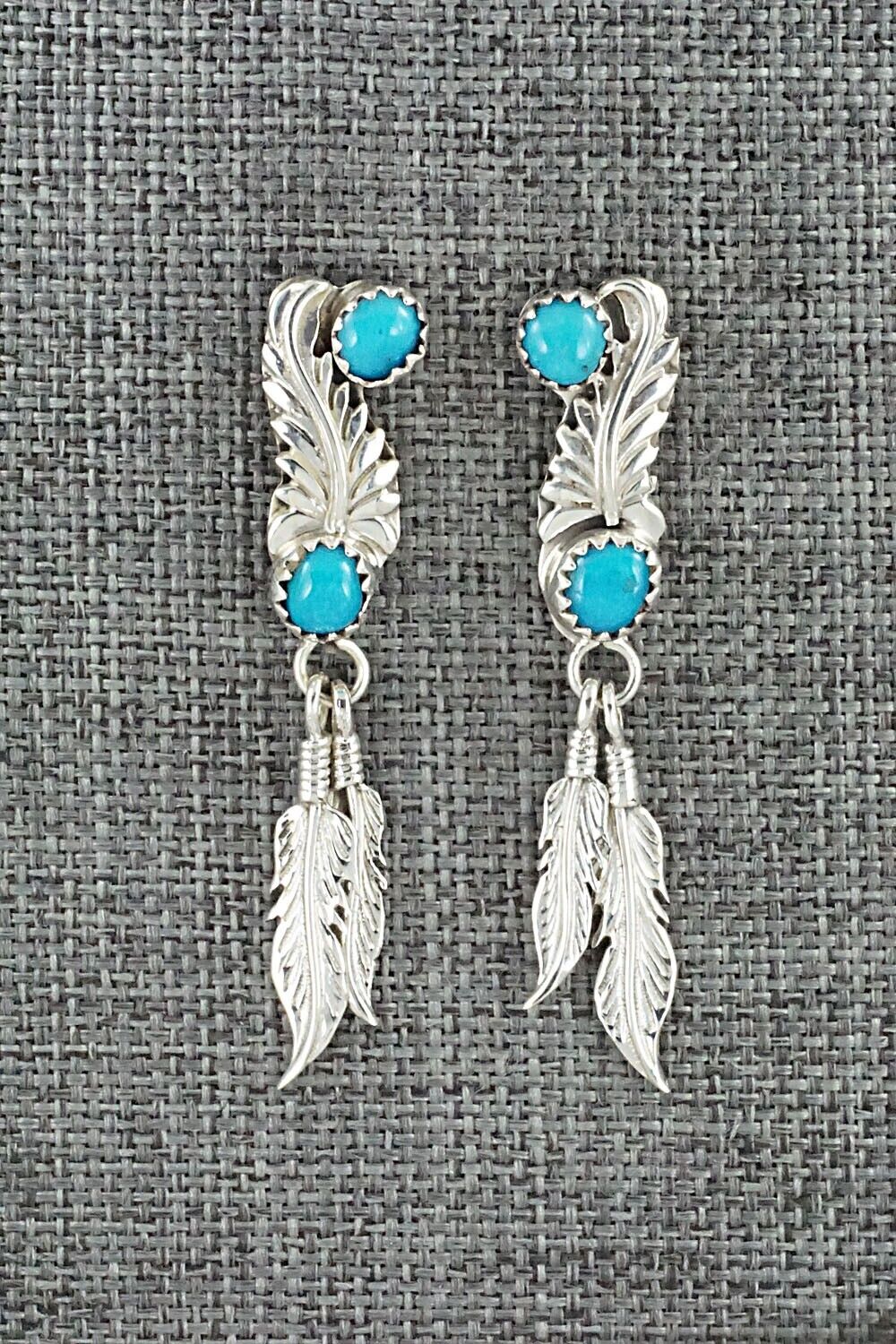 Turquoise & Sterling Silver Earrings - Adelarae Yazzie