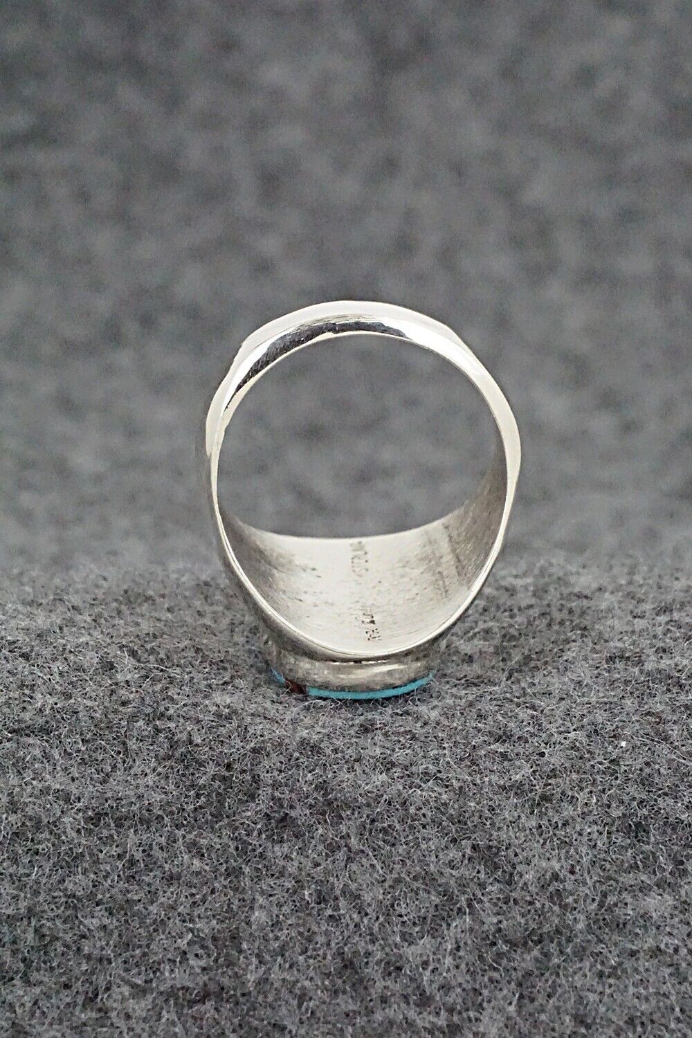 Multi Stone & Sterling Silver Ring - Herbert Kallestewa - Size 8.75